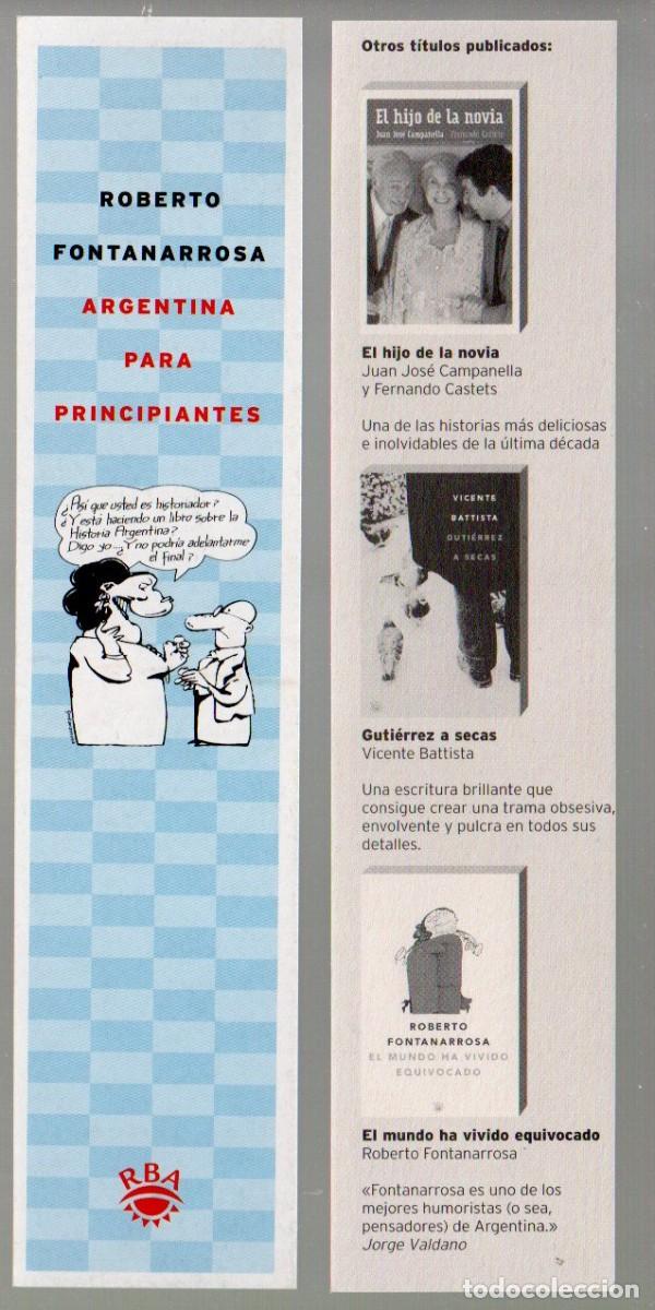 Coleccionismo marcap&aacute;ginas: MARCAPAGINAS, ARGENTINA PARA PRINCIPIANTES. ROBERTO FONTANARROSA. RBA.