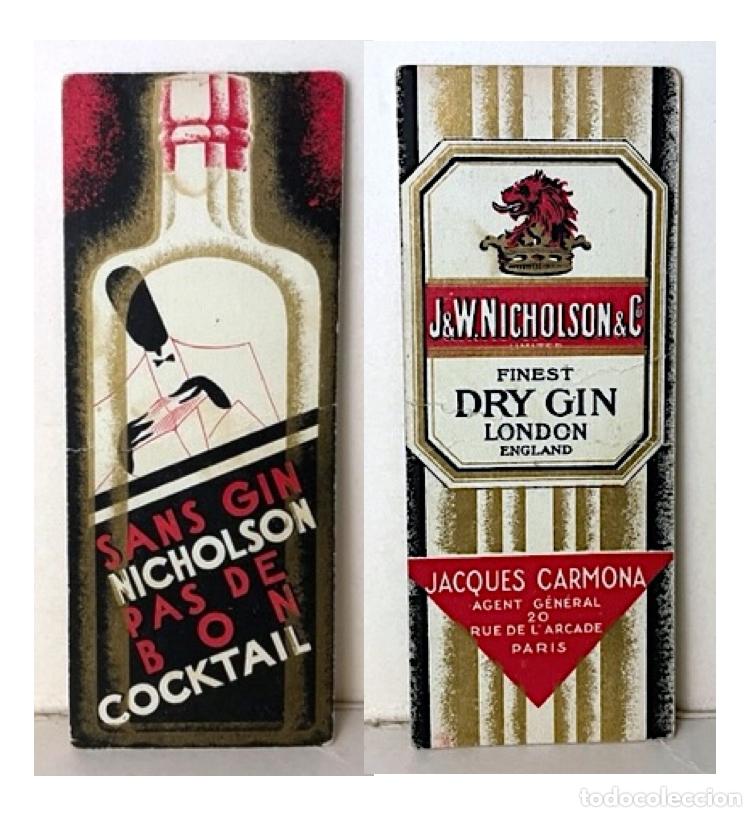 Coleccionismo marcap&aacute;ginas: Marcap&aacute;gina Art D&eacute;co. SANS GIN NICHOLSON PAS DE BON COCKTAIL. (c 1920)