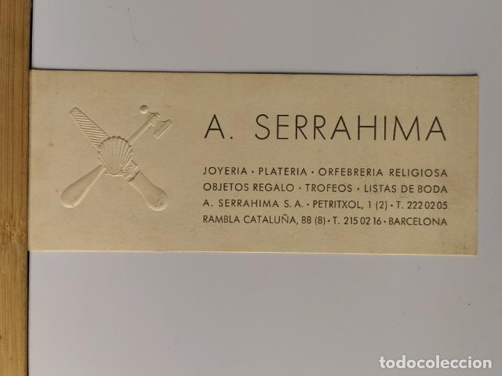 Coleccionismo Marcap&aacute;ginas: BARCELONA - JOYERIA SERRAHIMA - PUNTO DE LIBRO MARCAPAGINAS PUBLICIDAD ANTIGUA -VER FOTOS-(K-11.775)
