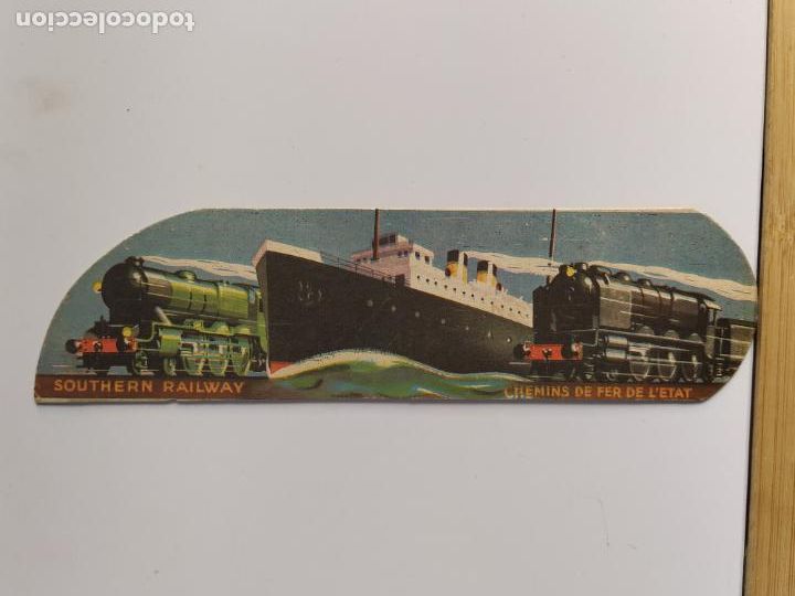 Coleccionismo Marcap&aacute;ginas: FERROCARRIL, BARCO ...ETC - PUNTO DE LIBRO MARCAPAGINAS PUBLICIDAD ANTIGUA -VER FOTOS-(K-11.775)