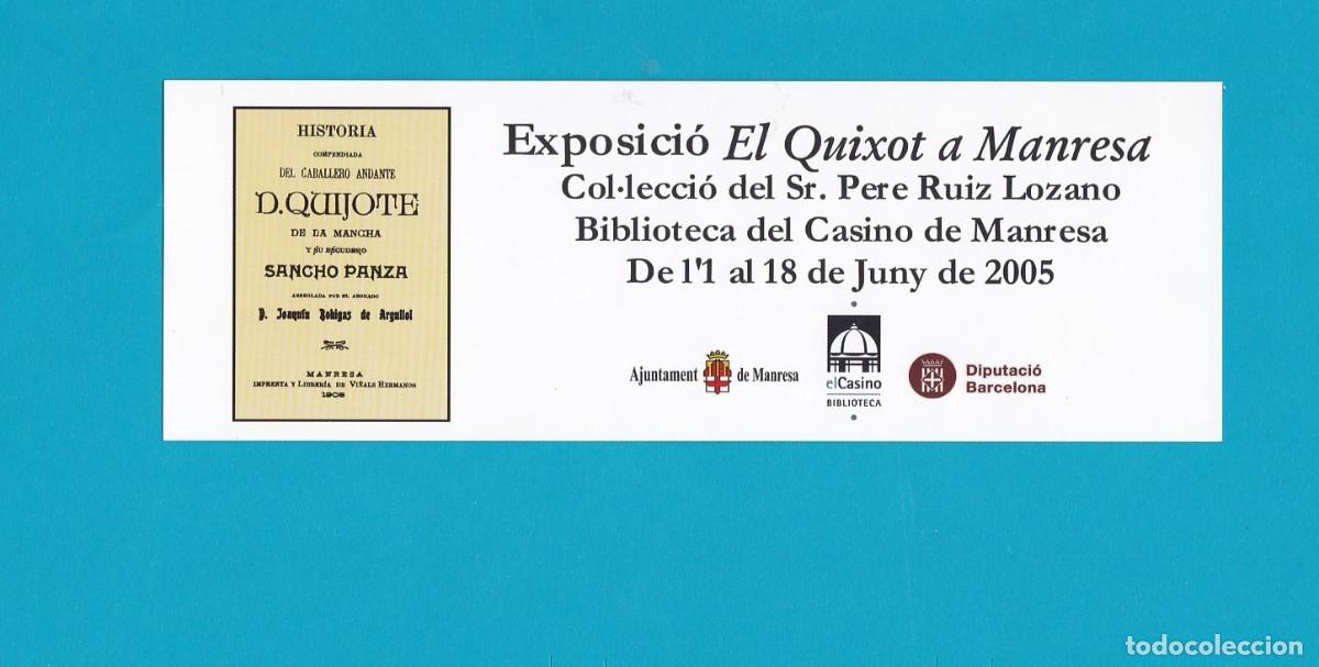 Coleccionismo marcap&aacute;ginas: Marcapaginas biblioteca Casino del Manresa ( exposici&oacute;n del Quijote a Manresa )