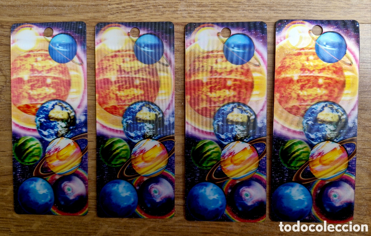 Coleccionismo marcap&aacute;ginas: LOTE 4 MARCAP&Aacute;GINAS 3D PLANETAS - Foto 1