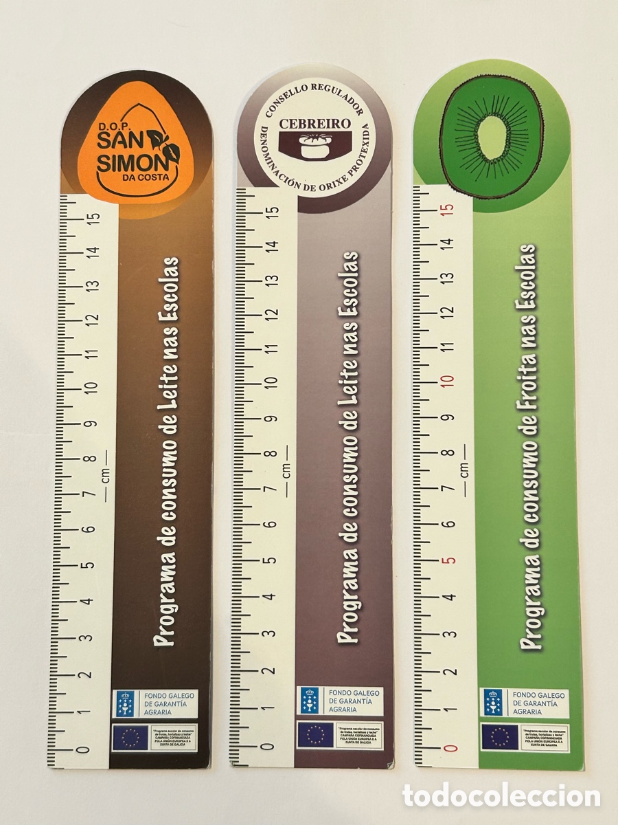 Collectables Bookmark: LOTE 3 MARCAP&Aacute;GINAS/PUNTO DE LIBRO XUNTA DE GALICIA. PROGRAMAS CONSUMO LEITE FROITAS NAS ESCOLAS.