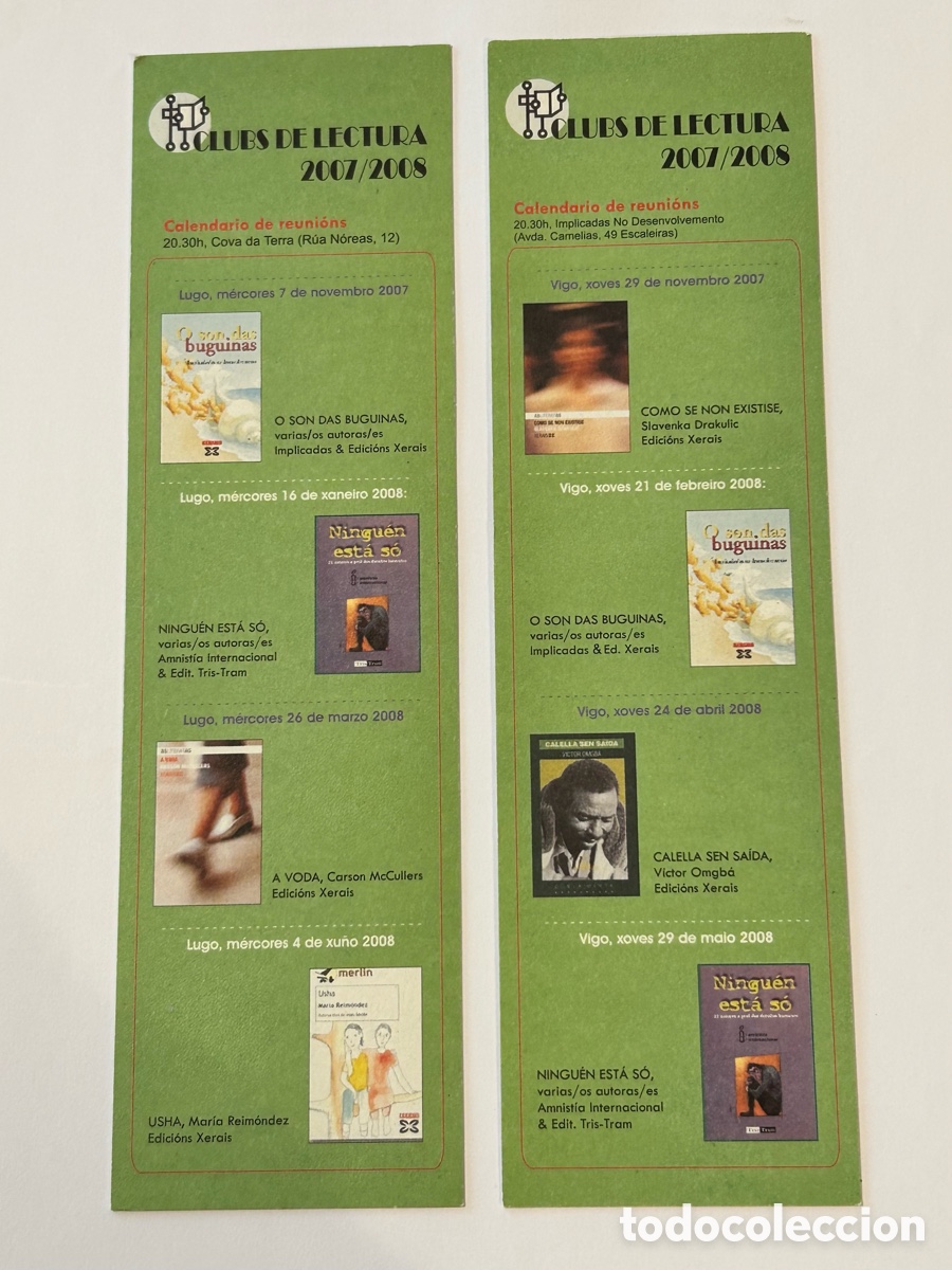 Collectables Bookmark: LOTE 3 MARCAP&Aacute;GINAS/PUNTO DE LIBRO CLUBES DE LECTURA. XUNTA DE GALICIA