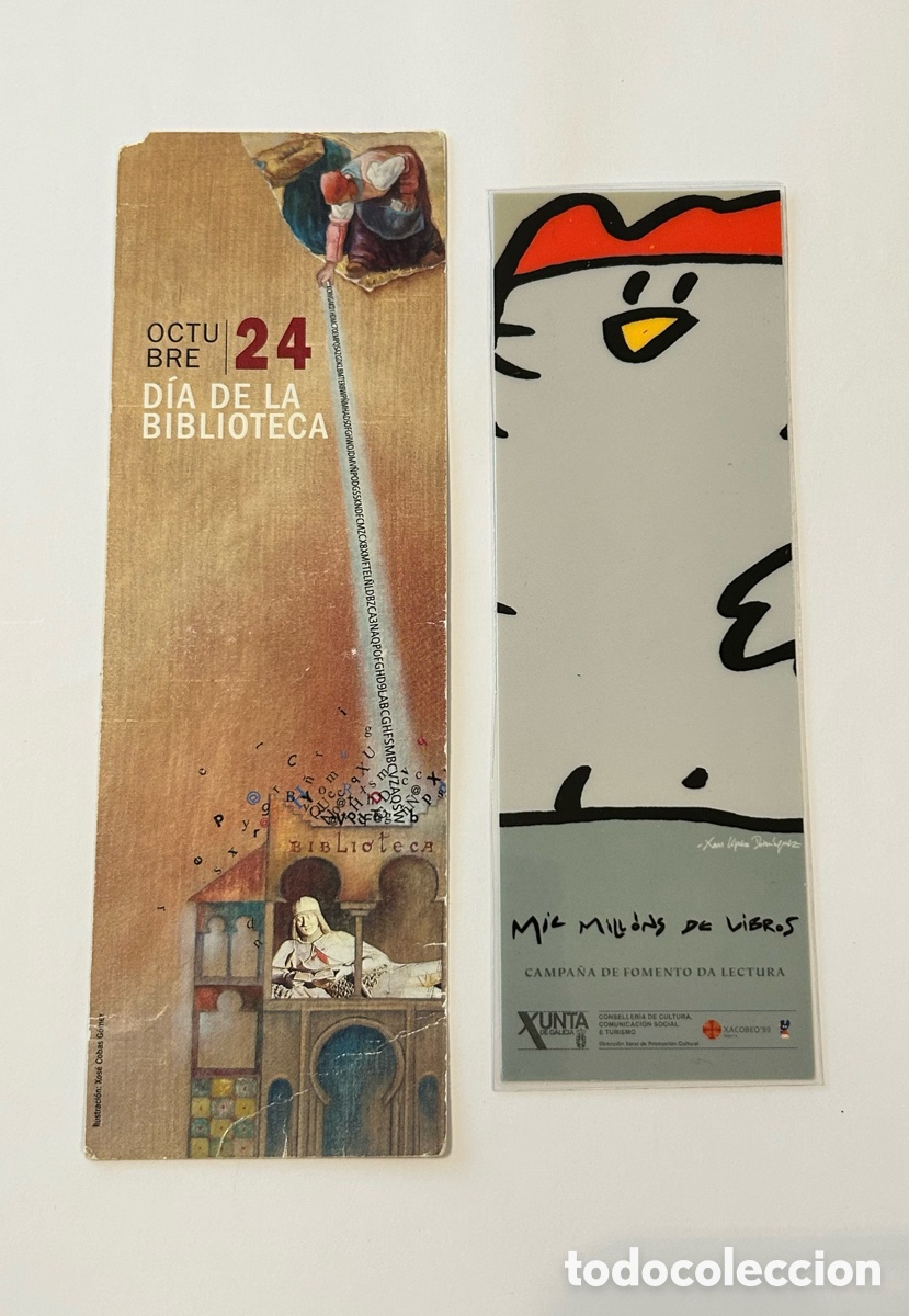 Collectables Bookmark: LOTE 2 MARCAP&Aacute;GINAS/PUNTO DE LIBRO D&Iacute;A BIBLIOTECA. FOMENTO LECTURA. XUNTA DE GALICIA