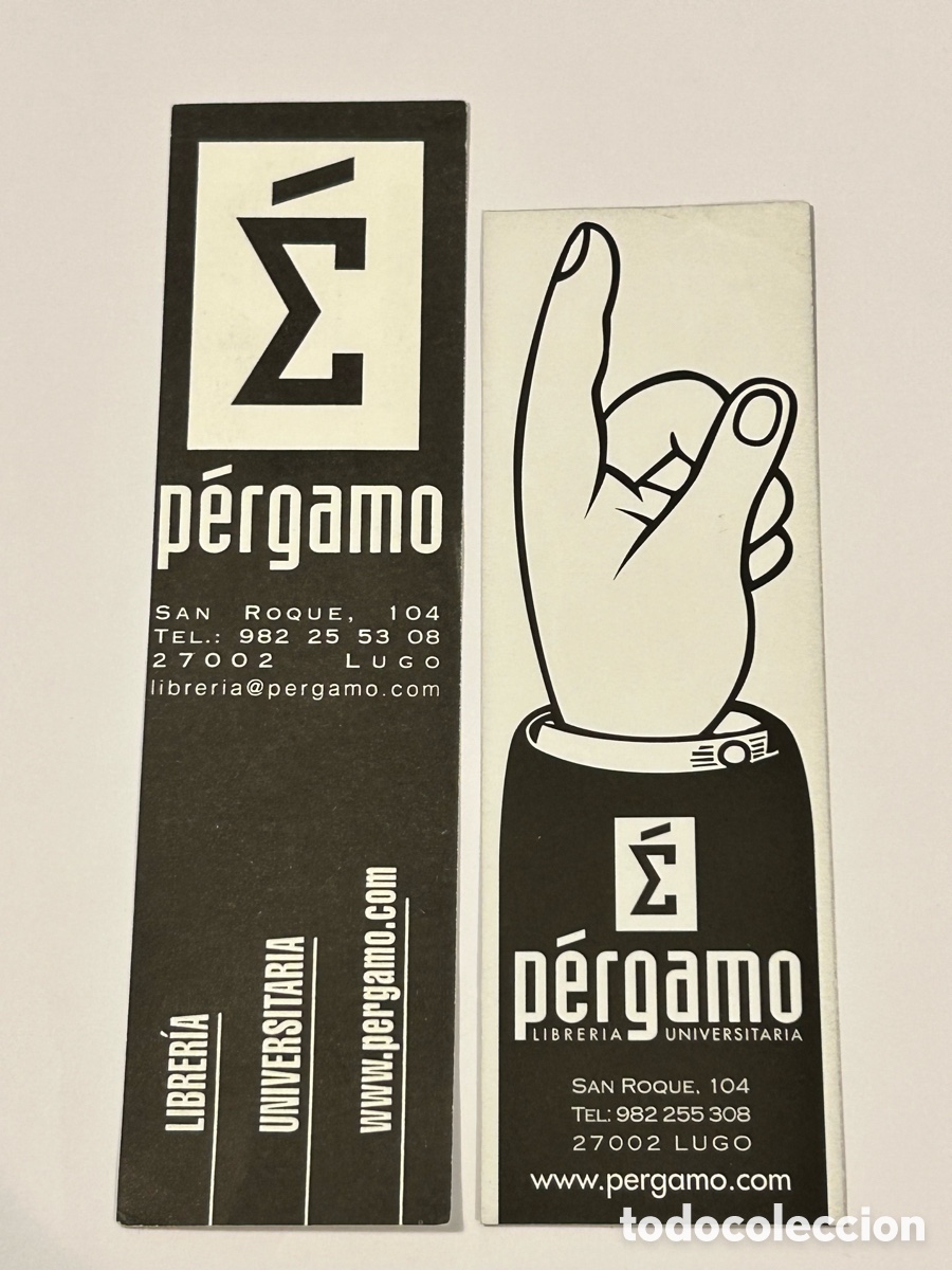 Collectables Bookmark: LOTE 2 MARCAP&Aacute;GINAS/PUNTO DE LIBRO LIBRER&Iacute;A P&Eacute;RGAMO, LUGO