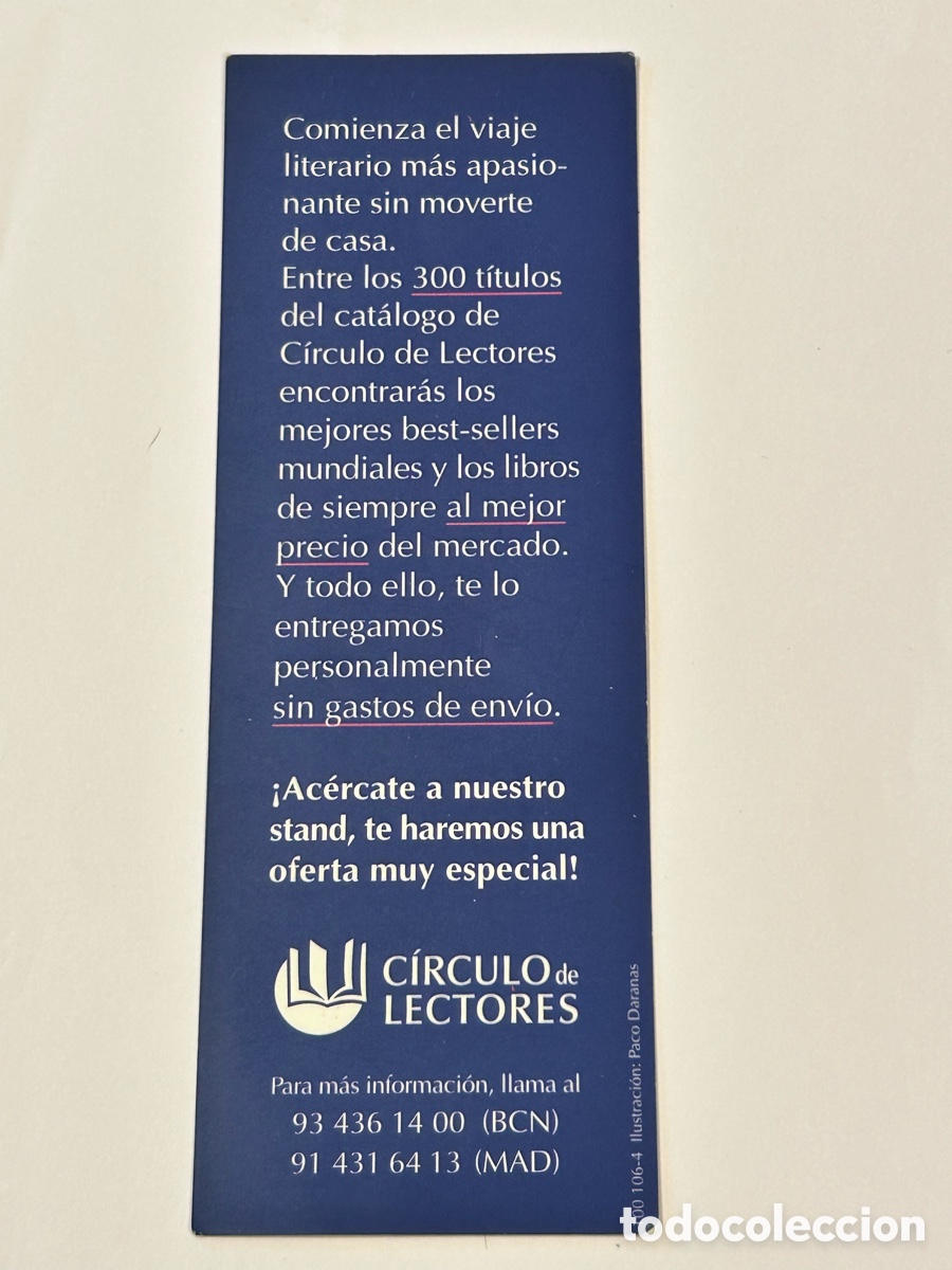 Coleccionismo marcap&aacute;ginas: LOTE 9 MARCAP&Aacute;GINAS/PUNTO DE LIBRO C&Iacute;RCULO DE LECTORES - Foto 8