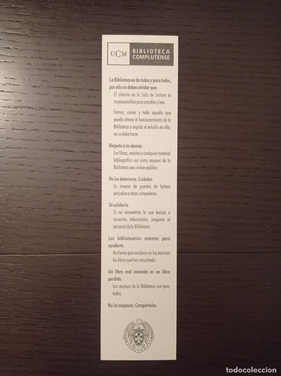 Coleccionismo marcap&aacute;ginas: MARCAP&Aacute;GINAS. BIBLIOTECA COMPLUTENSE - Foto 2