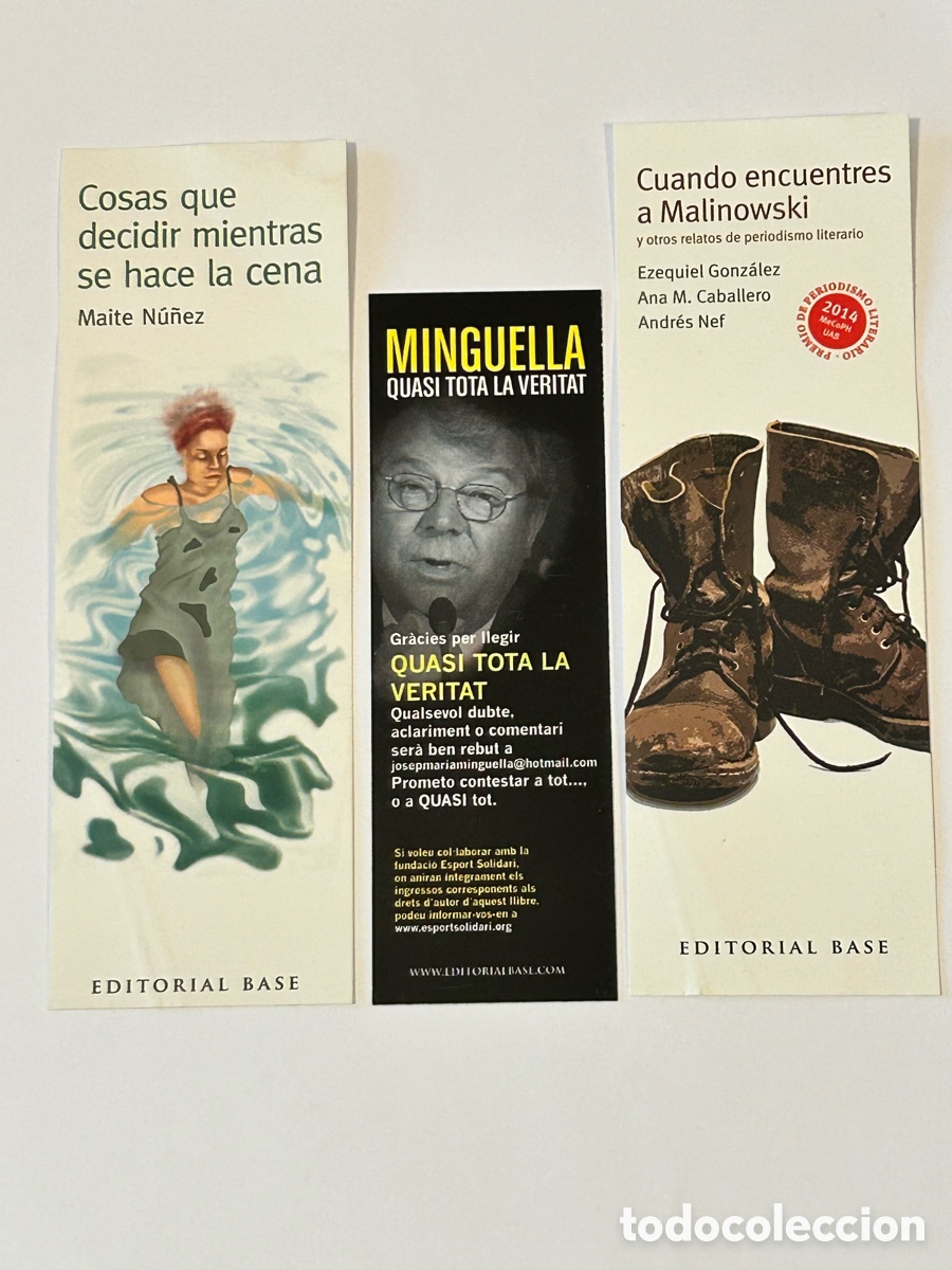 Collectables Bookmark: LOTE 3 MARCAP&Aacute;GINAS/PUNTO DE LIBRO EDITORIAL BASE