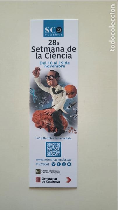 Coleccionismo Marcap&aacute;ginas: MARCAPAGINAS PUNT DE LLIBRE 28a SETMANA DE LA CI&Egrave;NCIA SC23 GENERALITAT CATALUNYA BBVA AMGEN FCRI