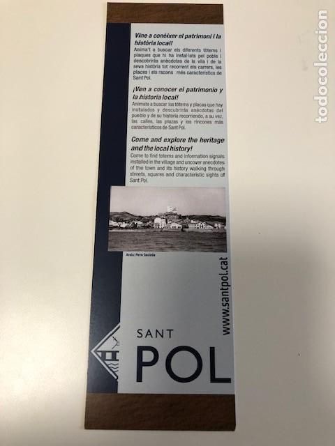 Coleccionismo marcap&aacute;ginas: Punto de libro Turismo Sant Pol - Foto 1