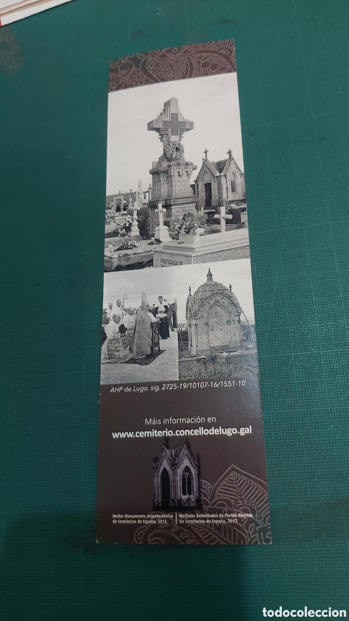 Coleccionismo Marcap&aacute;ginas: Lugo marcapaginas san froilan cementerio municipal 75 a&ntilde;os espazo memoria viva