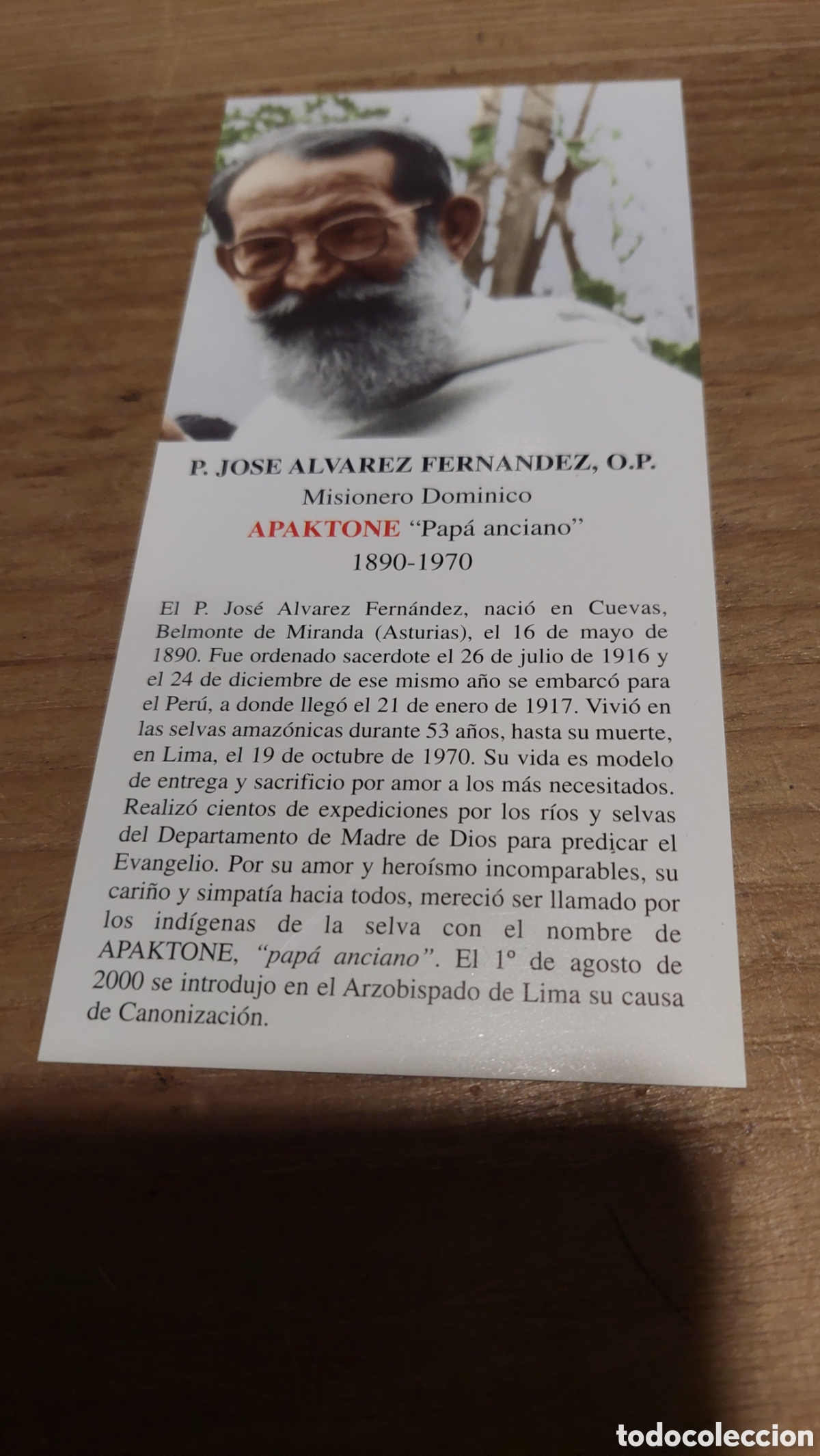 Sammeln von Lesezeichen: Jos&eacute; &Aacute;lvarez Fern&aacute;ndez o.p misionero dominicano oraci&oacute;n estampa marcapaginas