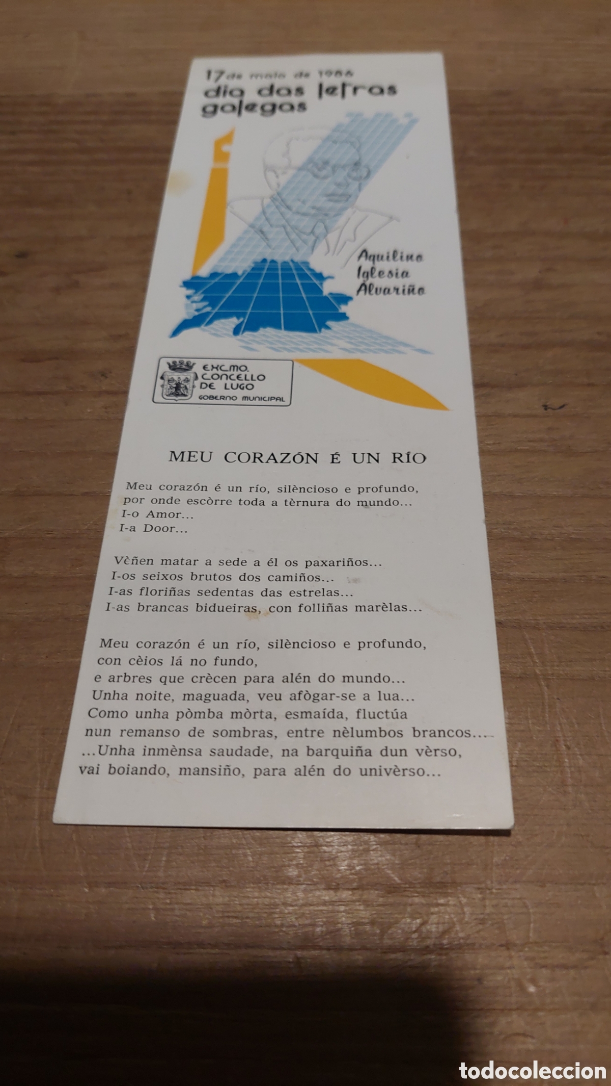 Coleccionismo Marcap&aacute;ginas: Trapero pardo d&iacute;a letras galegas 1986 aquilino iglesia albarino poes&iacute;a lugo