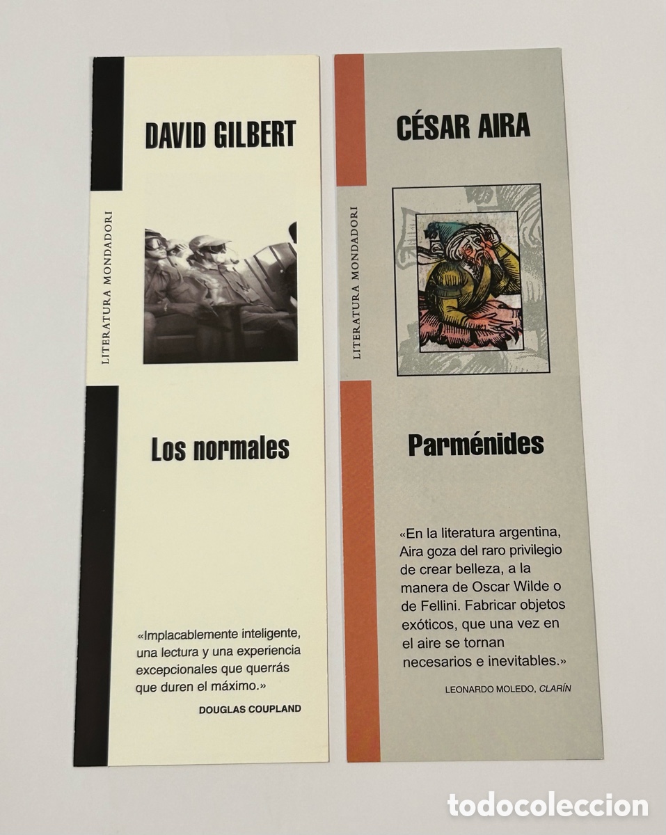 Collectables Bookmark: LOTE 2 MARCAP&Aacute;GINAS/PUNTO DE LIBRO LITERATURA MONDADORI. EDITORIAL