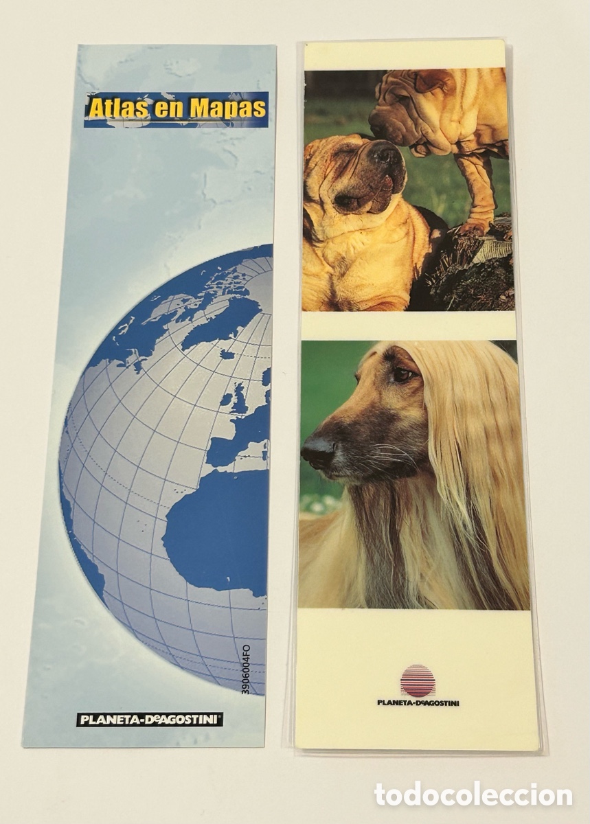 Collectables Bookmark: LOTE 2 MARCAP&Aacute;GINAS/PUNTO DE LIBRO PLANETA DeAGOSTINI. ATLAS EN MAPAS. PERROS