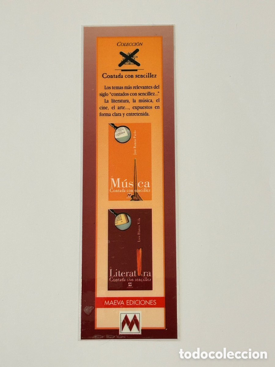 Collectables Bookmark: MARCAP&Aacute;GINAS/PUNTO DE LIBRO CONTADA CON SENCILLEZ. LITERATURA. M&Uacute;SICA. EDITORIAL MAEVA