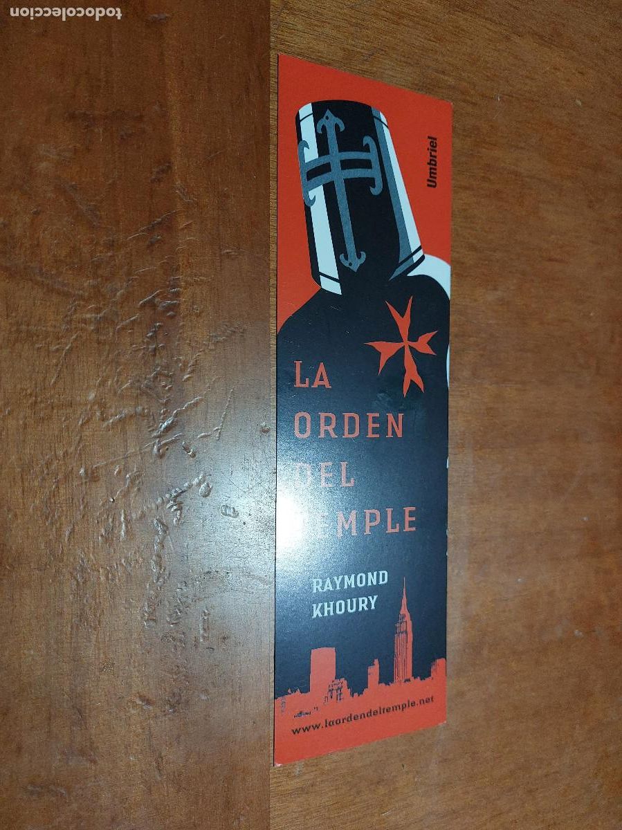 Collectables Bookmark: EL ORDEN DEL TEMPLE. LITERATURA. MARCAPAGINAS. BUEN ESTADO. C-1