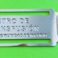 Coleccionismo Marcapáginas: MARCAPÁGINAS METAL CENTRO TRANSFUSIÓN SANGRE COMUNIDAD DE MADRID