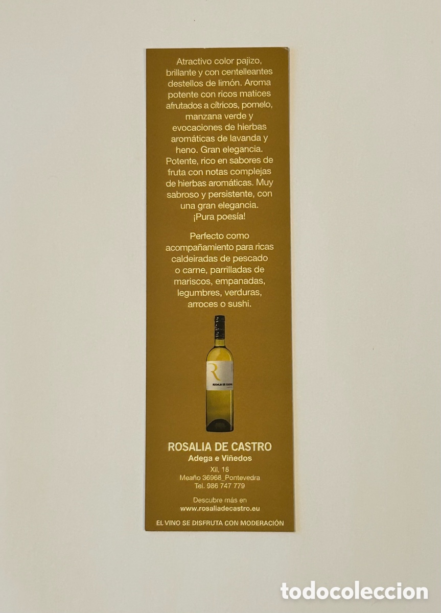 Coleccionismo marcap&aacute;ginas: MARCAP&Aacute;GINAS BODEGA ROSAL&Iacute;A DE CASTRO - Foto 2