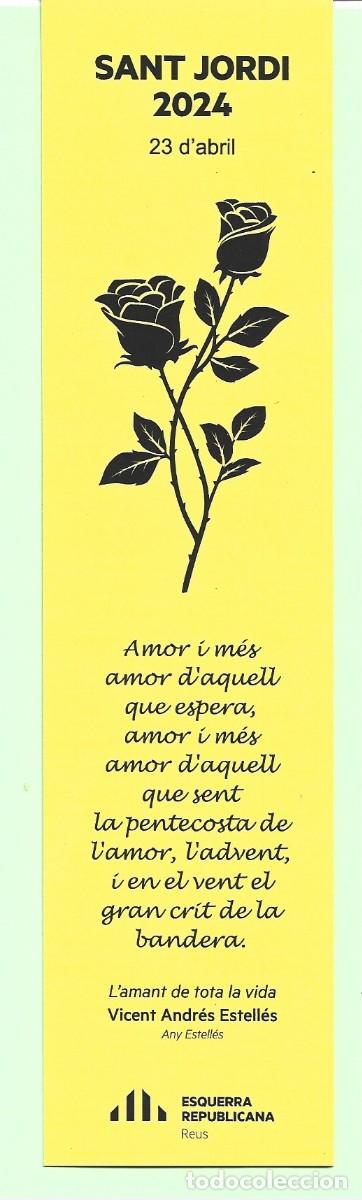 Collectables Bookmark: MARCAP&Aacute;GINAS DE SANT JORDI 2024 ESQUERRA REPUBLICANA AMOR POR CATALU&Ntilde;A