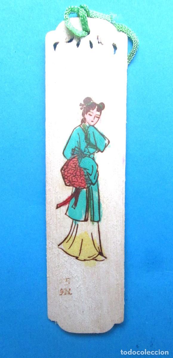 Sammeln von Lesezeichen: Marcapaginas Japones de madera pintado a mano