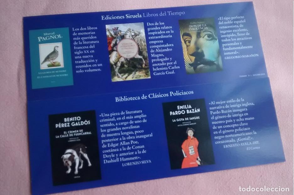 Collectables Bookmark: marcap&aacute;ginas libros tiempo y cl&aacute;sicos policiacos, editorial Siruela