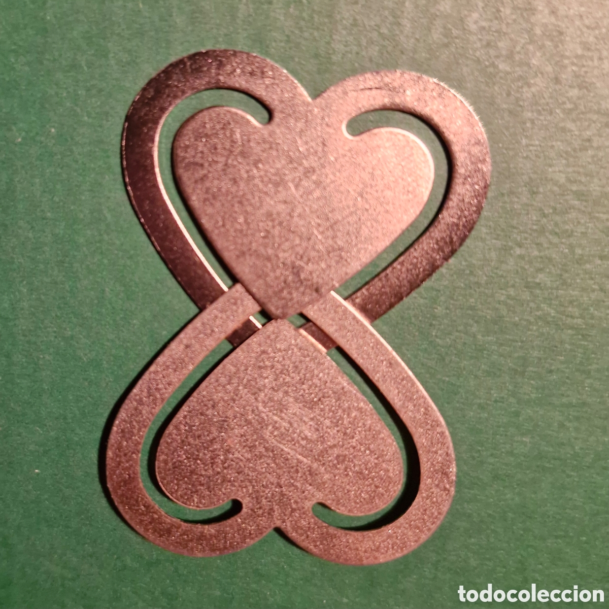 Coleccionismo marcap&aacute;ginas: 2 MARCAP&Aacute;GINAS METAL CORAZONES 4&times;4cm. - Foto 3