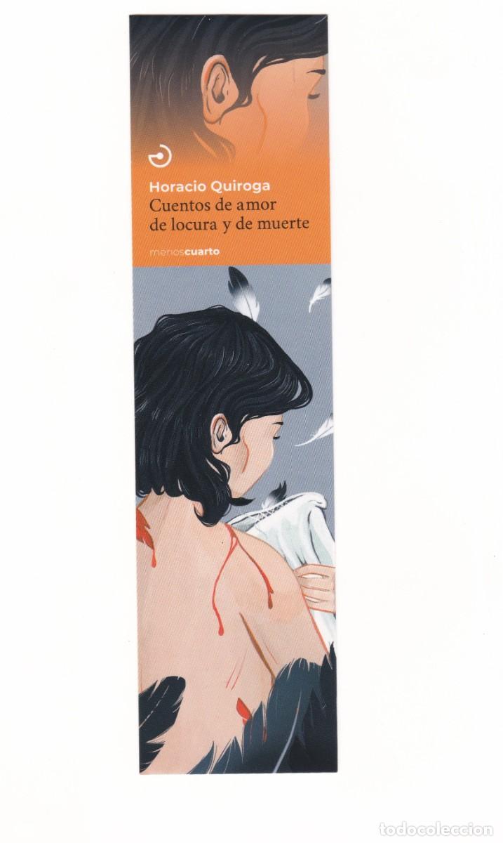 Coleccionismo Marcap&aacute;ginas: Marcapaginas editorial Menos cuarto cuentos de amor de locura y de muerte