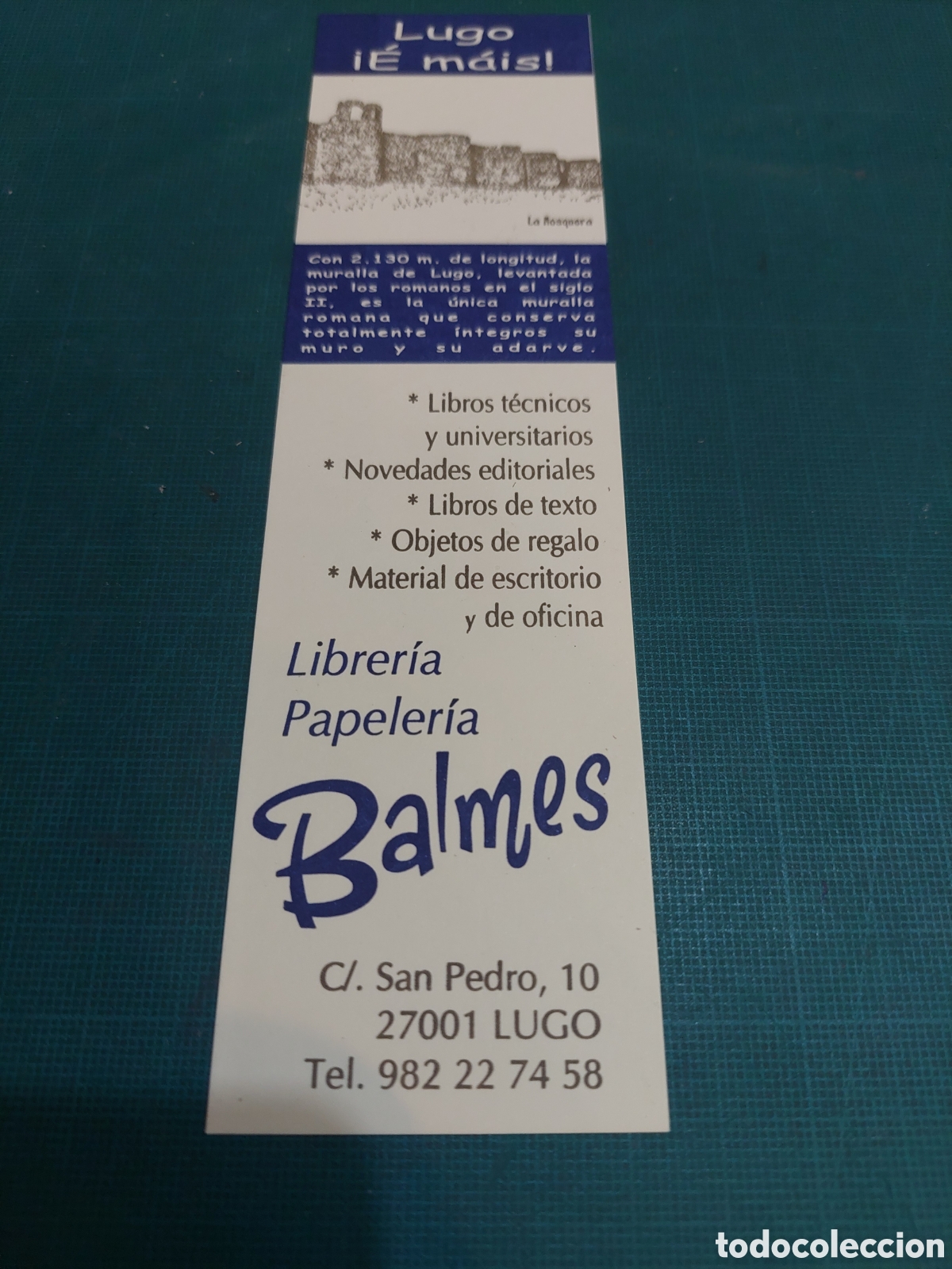 Collectables Bookmark: BALMES LIBRERIA LUGO MARCAPAGINAS VINTAGE VER M&Aacute;S LOTES