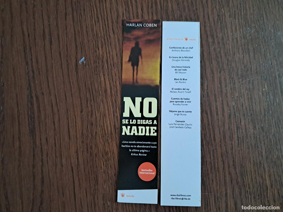 Coleccionismo Marcap&aacute;ginas: marcap&aacute;ginas, punto de libro, No se lo digas a nadie, Harlan Coben. RBA libros.
