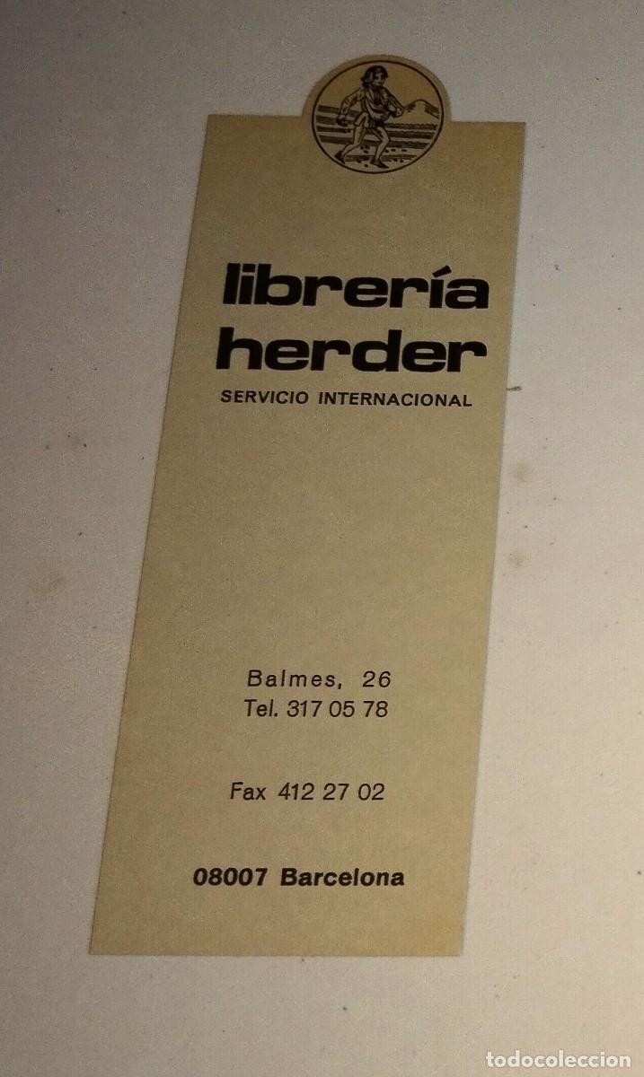 Coleccionismo marcap&aacute;ginas: MARCAP&Aacute;GINAS - LIBRER&Iacute;A HERDER, BARCELONA - Foto 1
