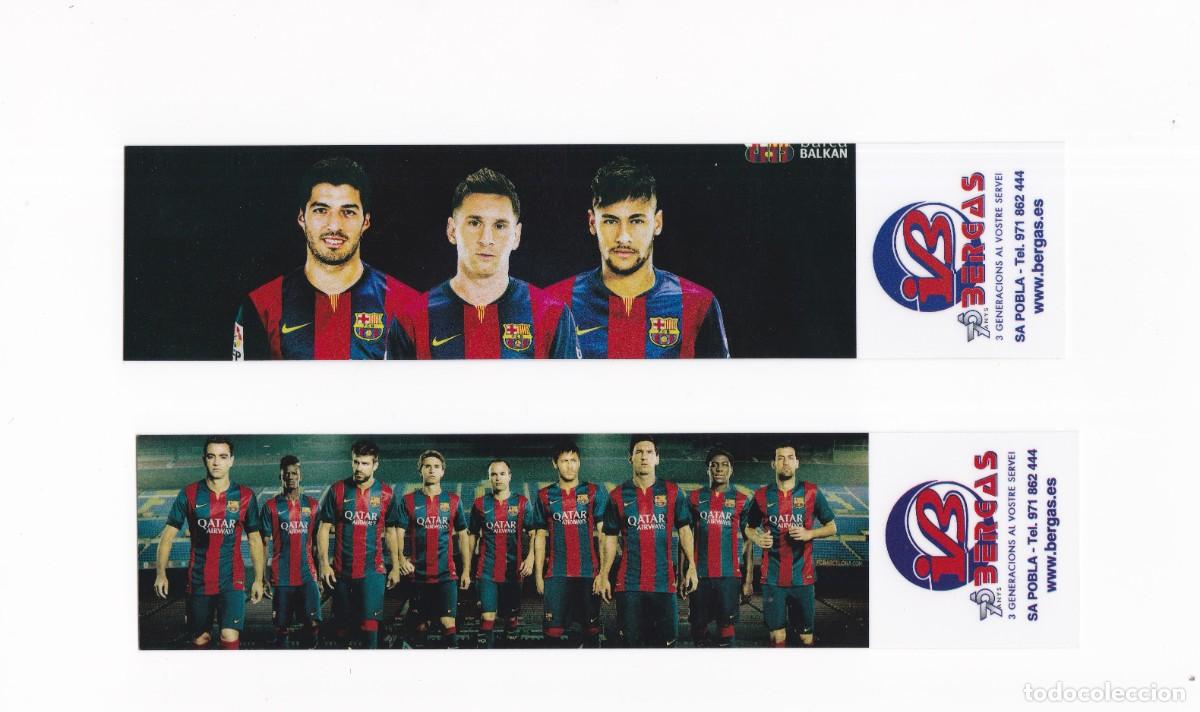 Coleccionismo Marcap&aacute;ginas: Marcapaginas librer&iacute;a Bergas de Alcudia Alicante, antigua plantilla del F.C. Barcelona