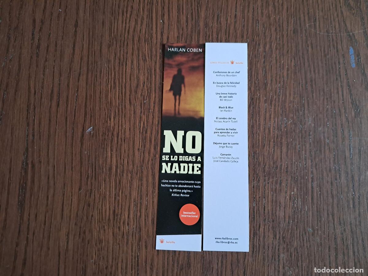 Coleccionismo Marcap&aacute;ginas: marcap&aacute;ginas, punto de libro, No se lo digas a nadie, Harlan Coben. RBA libros.
