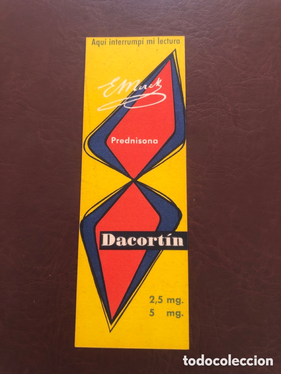 Collezionismo Segnalibri: Marcap&aacute;ginas publicidad medicamentos. Dacortin y Eupaco. A&ntilde;os 70. Laboratorio Emerck. ASM