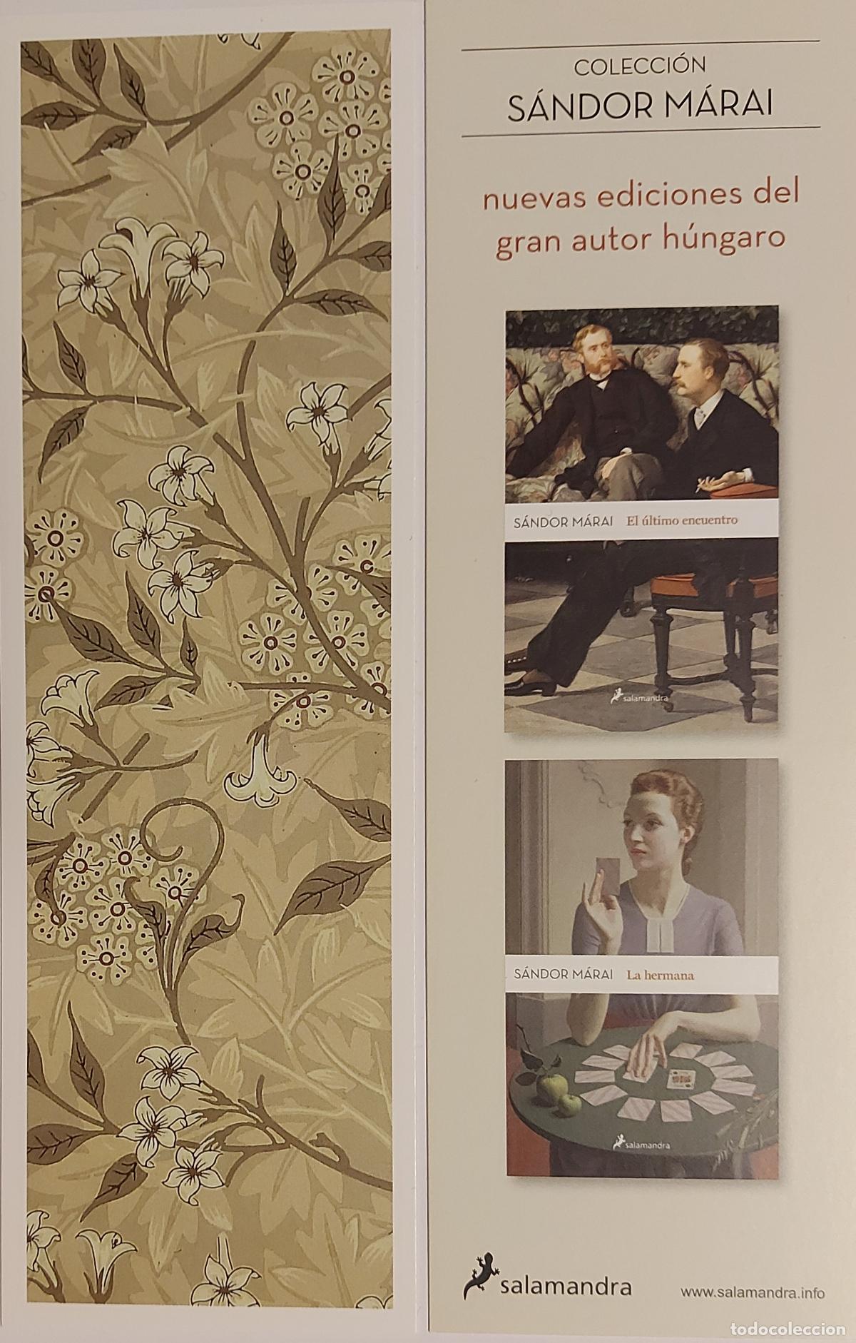 Collectables Bookmark: MARCAPAGINAS - SALAMANDRA- COLECCI&Oacute;N SANDOR MARAI -