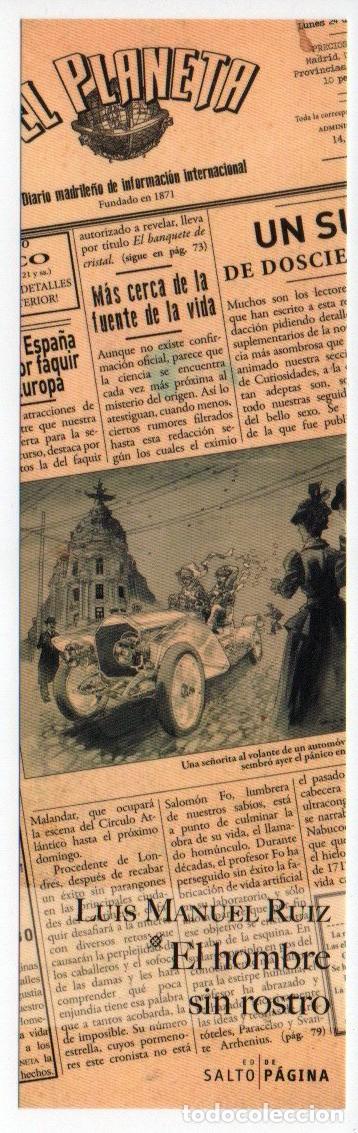 Collectables Bookmark: MARCAPAGINAS. EL HOMBRE SIN ROSTRO. LUIS MANUEL RUIZ. SALTO DE PAGINA
