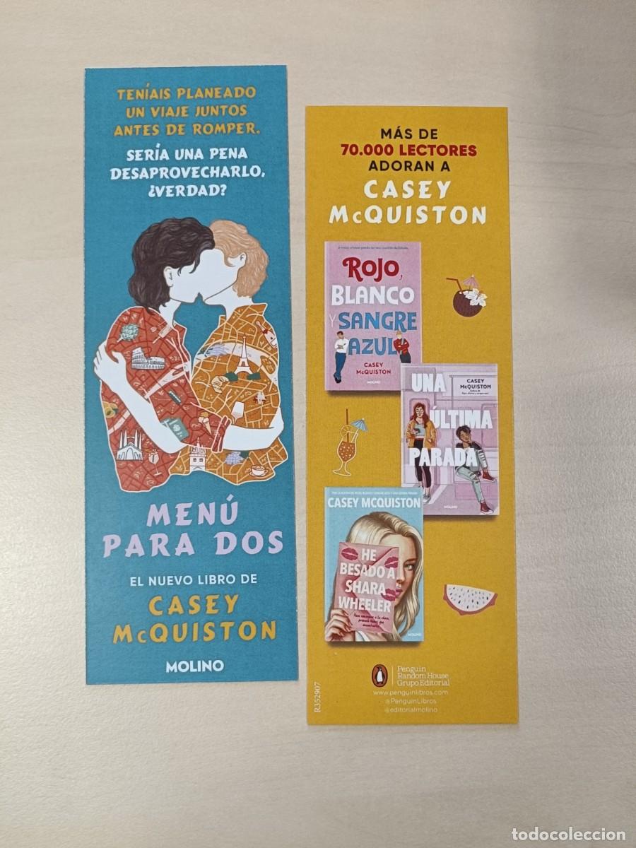 Coleccionismo marcap&aacute;ginas: MARCAP&Aacute;GINAS - MOLINO - MEN&Uacute; PARA DOS - CASEY McQUISTON - Foto 1