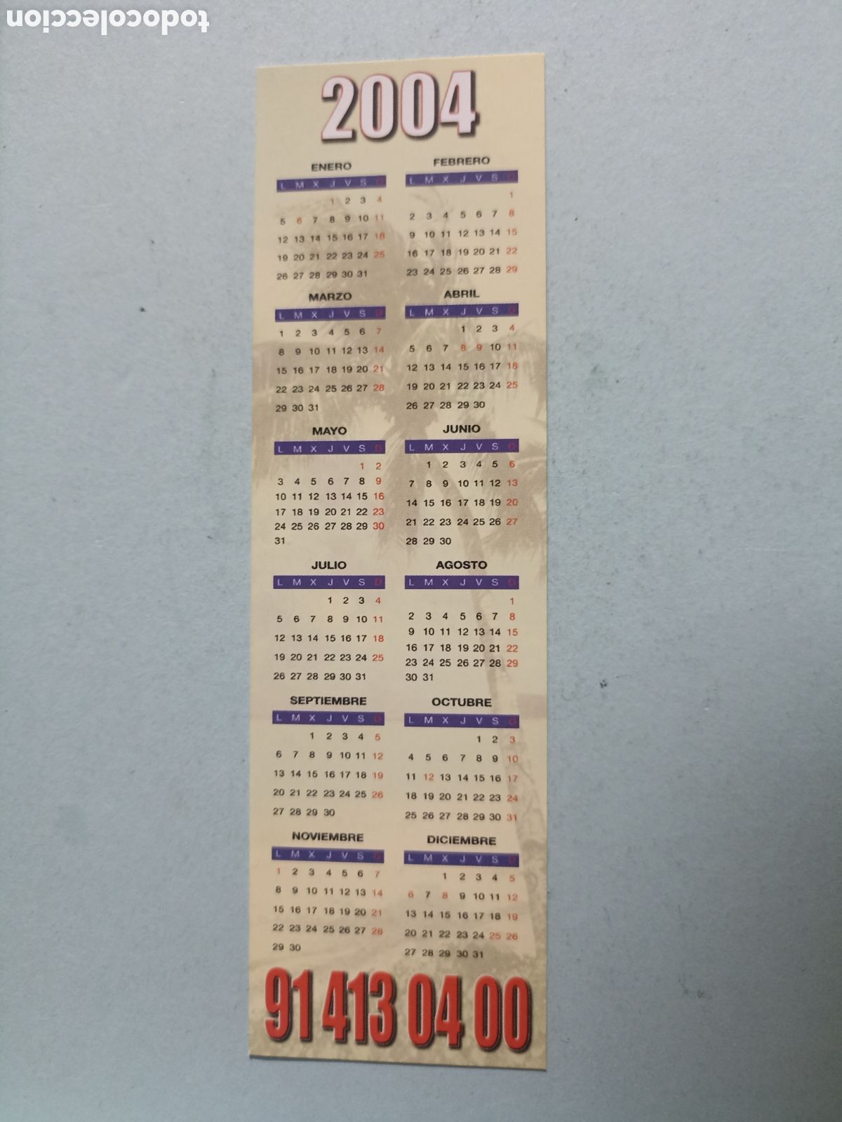 Collezionismo Segnalibri: Marcap&aacute;ginas Calendario 2004 Reparaci&oacute;n televisi&oacute;n video - Pedido m&iacute;nimo 3&euro;