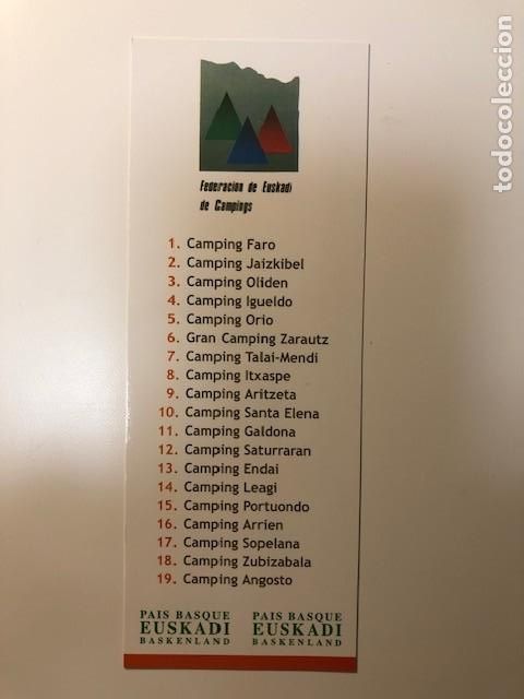 Coleccionismo marcap&aacute;ginas: Punto de libro Campings de Euskadi - Foto 1