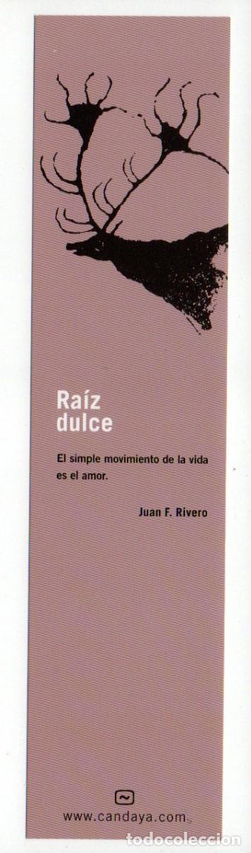 Sammeln von Lesezeichen: MARCAPAGINAS, RAIZ DULCE. JUAN F. RIVERO. CANDAYA.