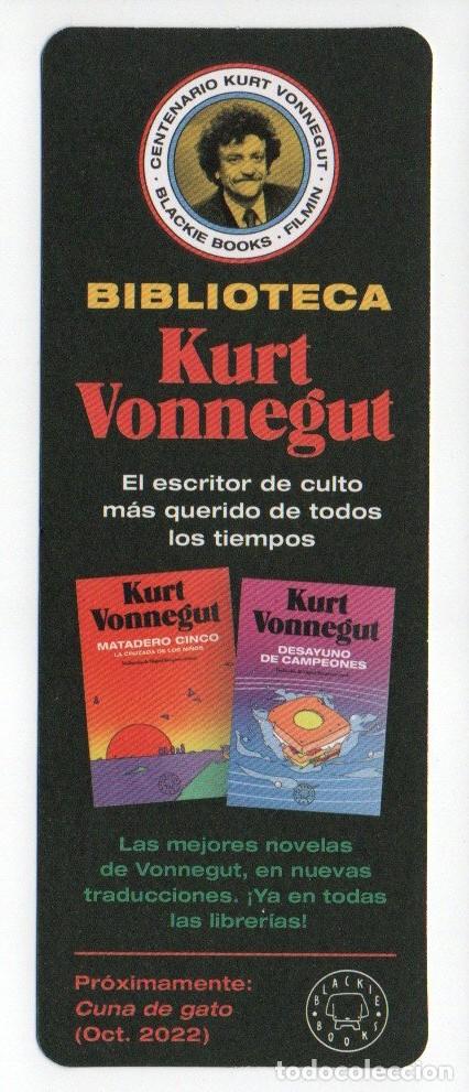 Collectables Bookmark: MARCAPAGINAS, BIBLIOTECA KURT VONNEGUT. BLACKIE BOOKS.