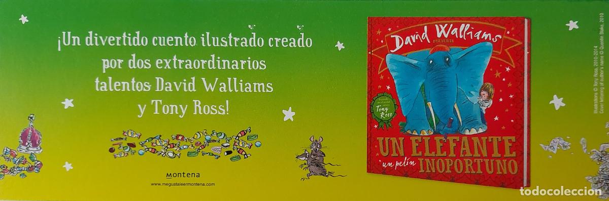 Coleccionismo Marcap&aacute;ginas: MARCAPAGINAS - MONTENA - UN ELEFANTE UN PELIN INOPORTUNO - DAVID WALLIAMS