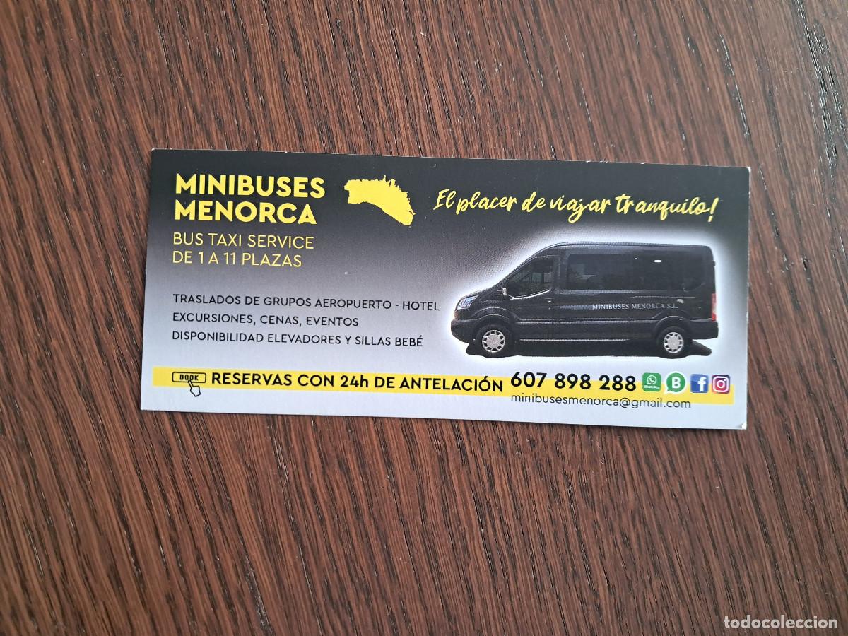 Collectionnisme Marque-pages: marcap&aacute;ginas, tarjeta de visita de publicidad, Minibuses de Menorca, transporte.
