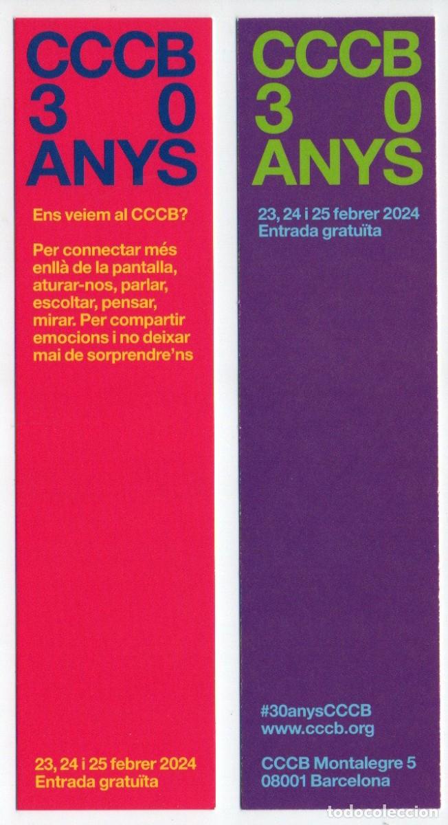 Coleccionismo marcap&aacute;ginas: MARCAPAGINAS, CCCB - 30 ANYS. - Foto 1