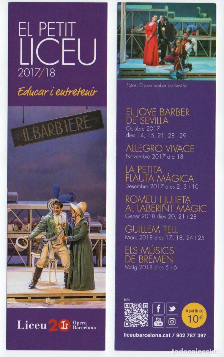 Collectables Bookmark: MARCAPAGINAS DEL PETIT LICEU. IL BARBIERE. EDUCAR I ENTRETENIR