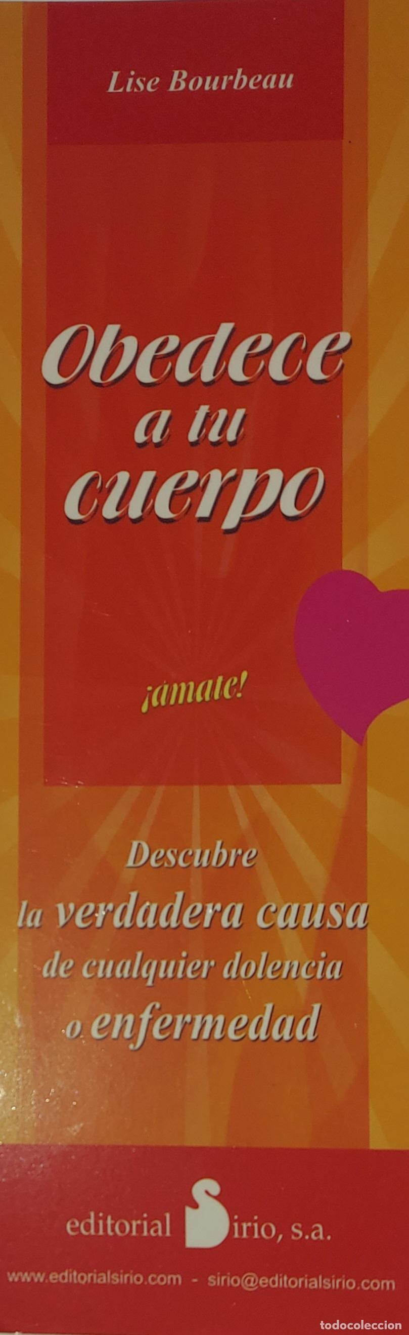Collectables Bookmark: MARCAPAGINAS - SIRIO - OBEDECE A TU CUERPO