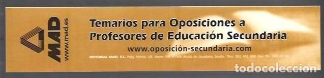 Coleccionismo Marcap&aacute;ginas: MARCAP&Aacute;GINAS EDICI&Oacute;N DE MAD TEMARIOS PARA OPOSICIONES A PROFESORES