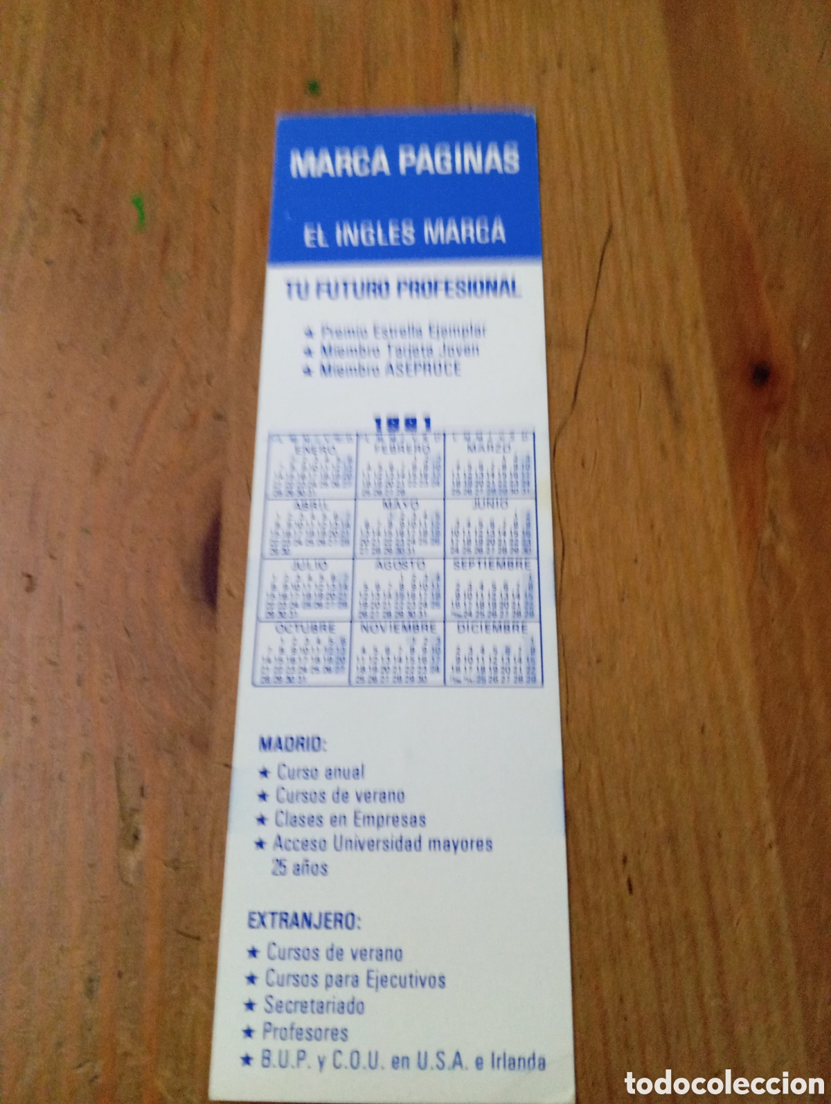 Coleccionismo marcap&aacute;ginas: MARCAP&Aacute;GINAS 1991 CON CALENDARIO - Foto 1