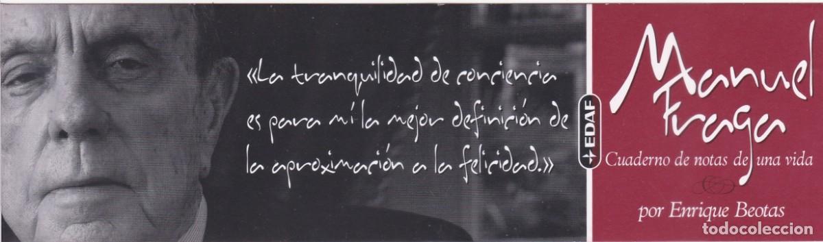 Sammeln von Lesezeichen: MARCAPAGINAS EDAF. MANUEL FRAGA. CUADERNO DE NOTAS DE UNA VIDA